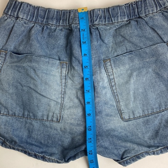 One Teaspoon Denim Chambray Pull-on Shorts Elastic Waist XS Vacation Beach Baggy - Picture 12 of 16